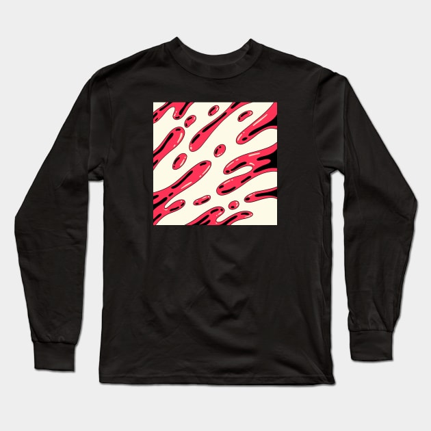 Lava Liquid Pattern Long Sleeve T-Shirt by Hoverboyy